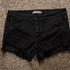 Just USA Women's Distressed Black Jean Shorts